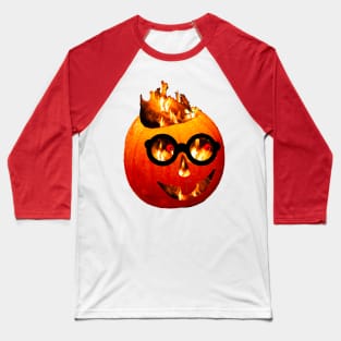 Firey Halloween pumpkin Baseball T-Shirt